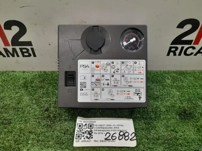 Compressore ARIA Riparazione Pneumatico 9844398080 Peugeot 3008 II 2016