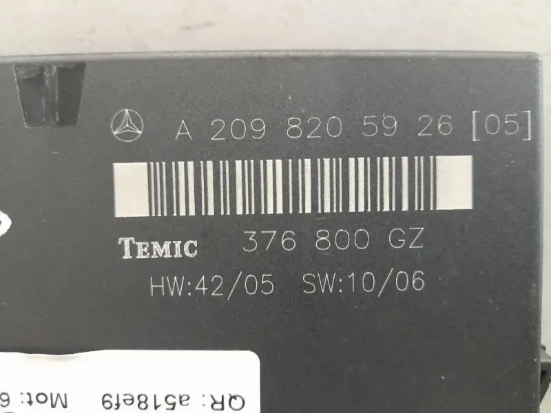 Computer DI Bordo A2098205926 Mercedes Classe CLK C209 2003