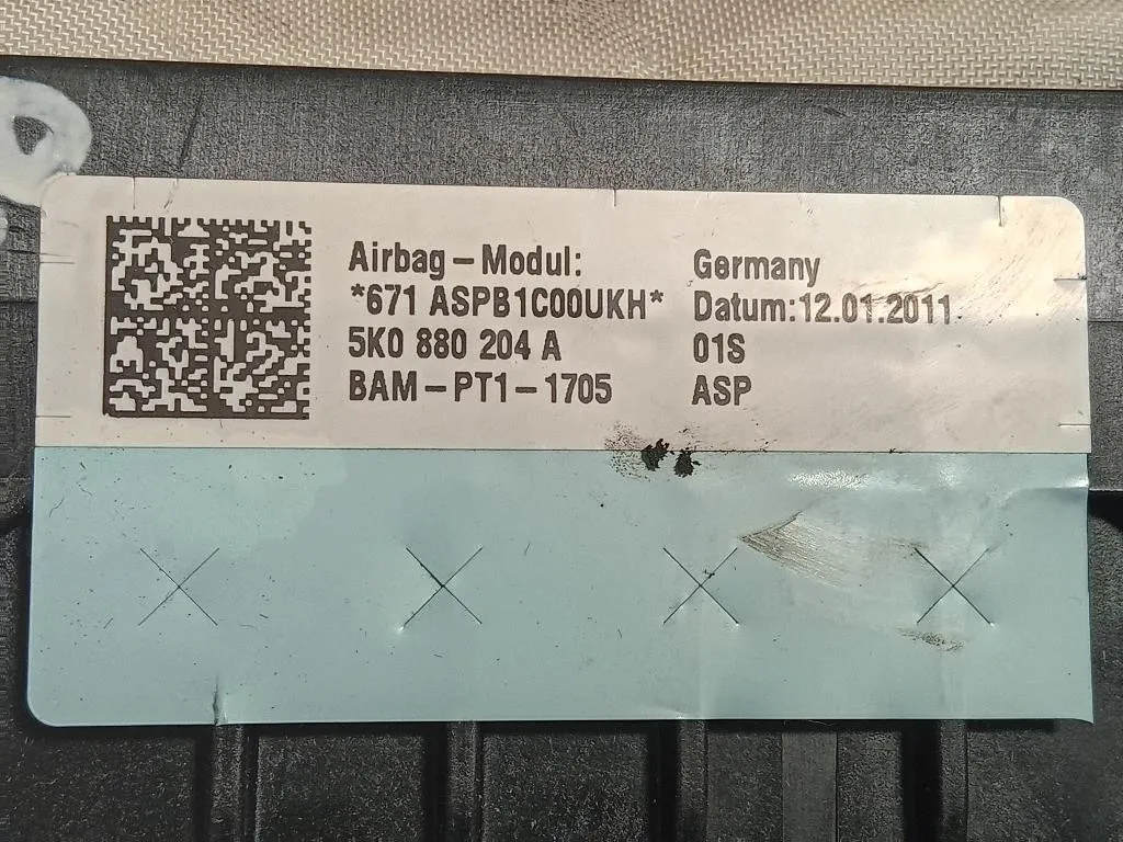 Air-bag Passeggero 5K0 880 204 A Volkswagen GOLF VI 2009