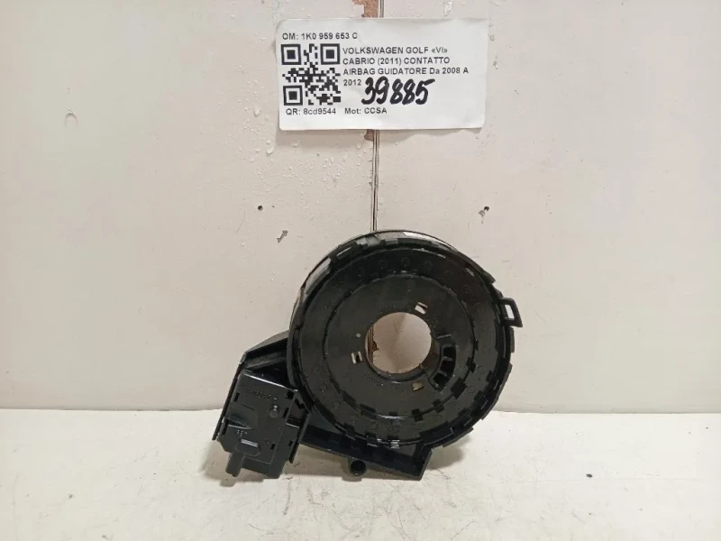Contatto Airbag Guidatore 1K0 959 653 C CONTATTO AIRBAG SPIRALATO Volkswagen GOLF VI 2009