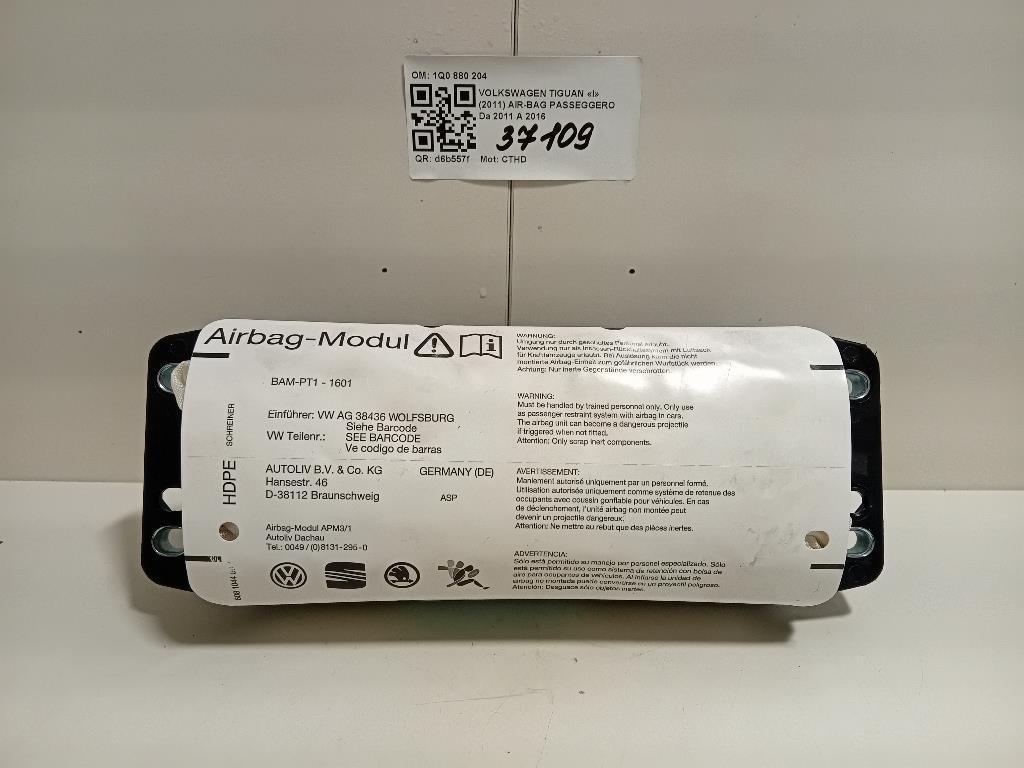 Air-bag Passeggero 1Q0 880 204 Volkswagen Tiguan I 2011