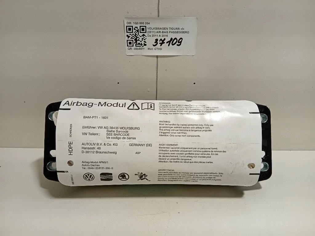 Air-bag Passeggero 1Q0 880 204 Volkswagen Tiguan I 2011