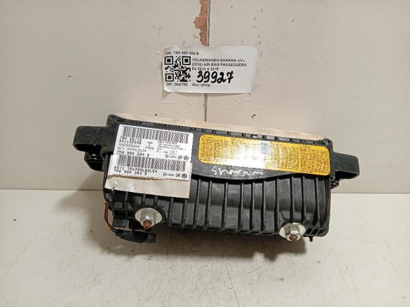 Air-bag Passeggero 7N0 880 204 B Volkswagen Sharan IV 2010