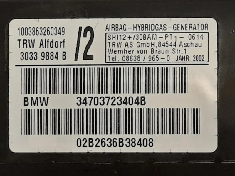 Air-bag Porta ANT DX 34703723404B Bmw X5 E53 2000