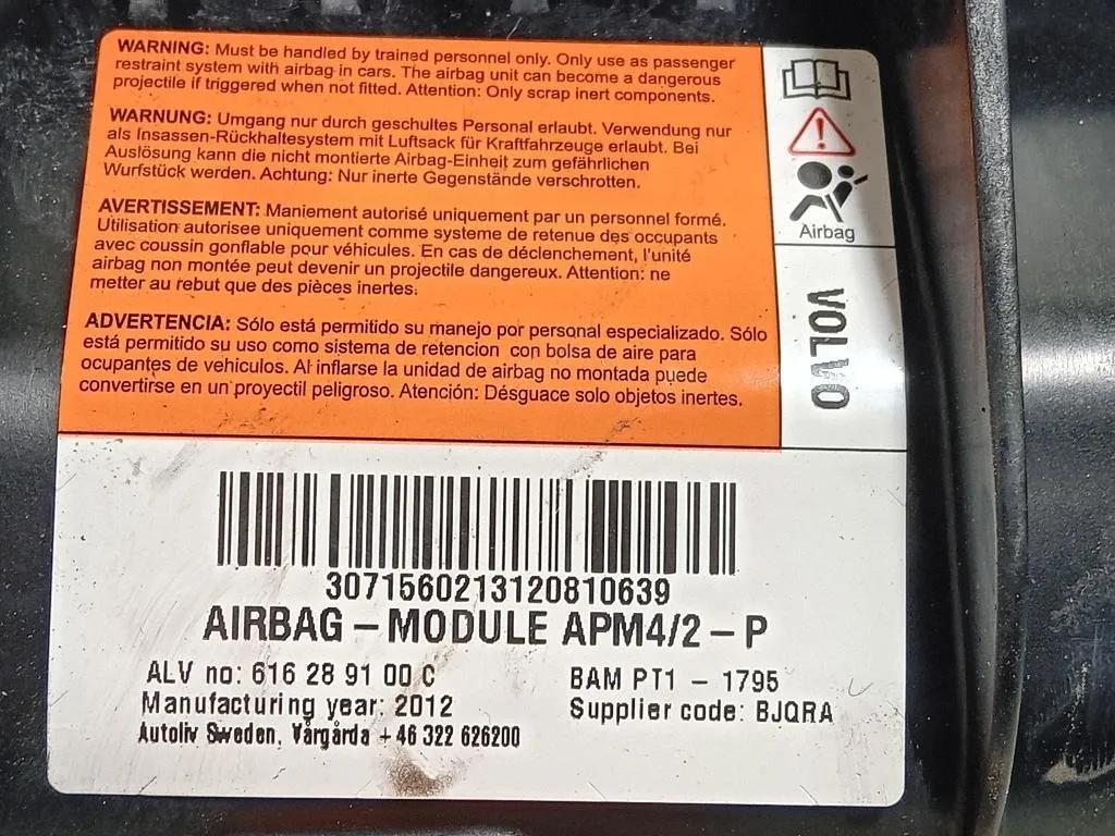 Air-bag Passeggero 610640900 Volvo V60 I 2010