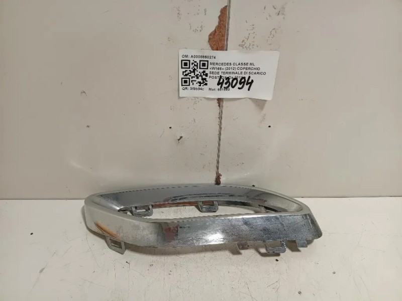 Coperchio SEDE Terminale DI Scarico POST DX A0008850274 Mercedes Classe ML W166 2012