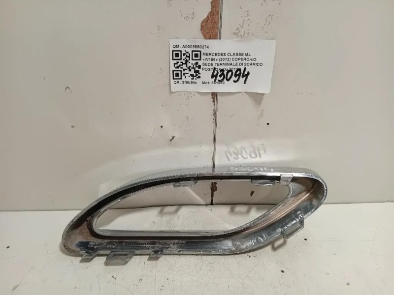 Coperchio SEDE Terminale DI Scarico POST DX A0008850274 Mercedes Classe ML W166 2012