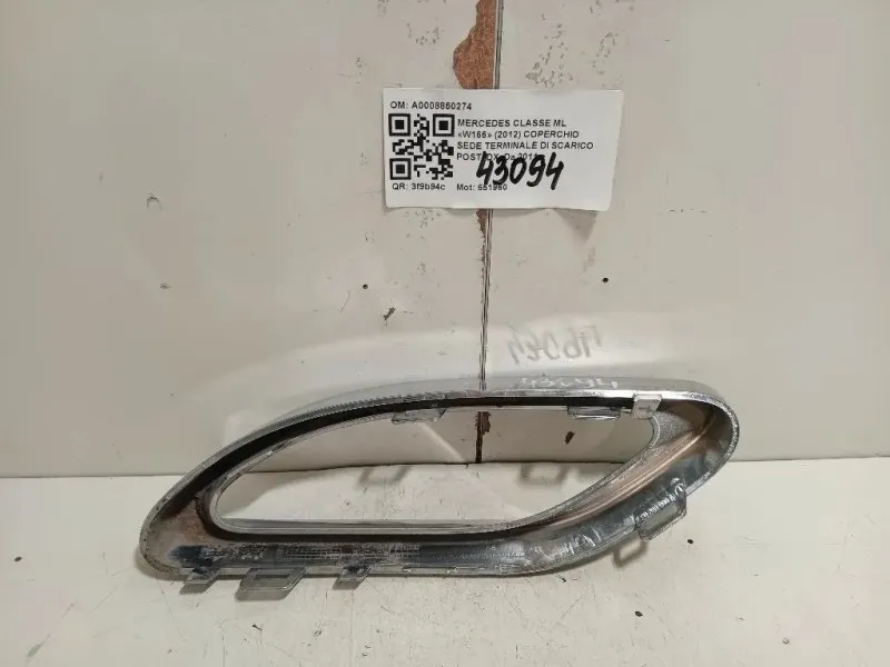 Coperchio SEDE Terminale DI Scarico POST DX A0008850274 Mercedes Classe ML W166 2012