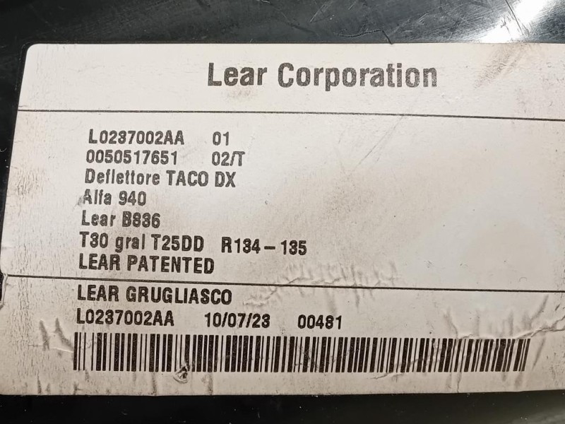 Air-bag Sedile ANT DX 50517651 Alfa Romeo Giulietta 2010