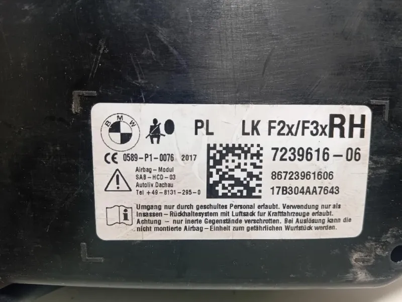 Air-bag Sedile ANT DX 7239616-06 Bmw Serie 1 F20 Berlina 2015