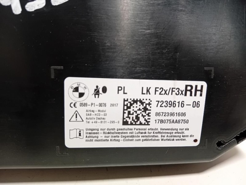 Air-bag Sedile ANT DX 7239616-06 Bmw Serie 1 F20 Berlina 2015