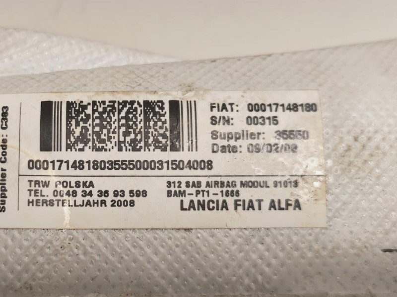 Air-bag Sedile ANT DX 00017148280 Fiat 500 II 2008