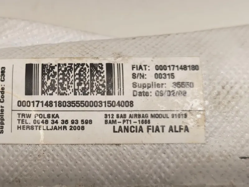 Air-bag Sedile ANT DX 00017148280 Fiat 500 II 2008