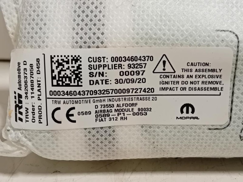 Air-bag Sedile ANT DX 34604370 Fiat 500 II 2015