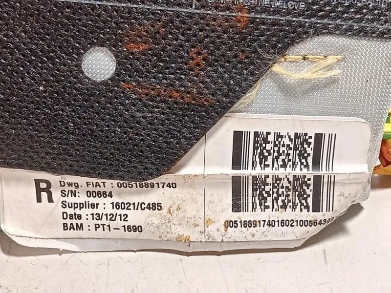 Air-bag Sedile ANT DX 00518891740 Fiat 500L 2013