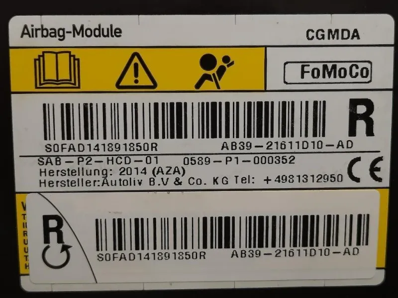 Air-bag Sedile ANT DX AB39-21611D110-AD Ford Ranger IV 2012