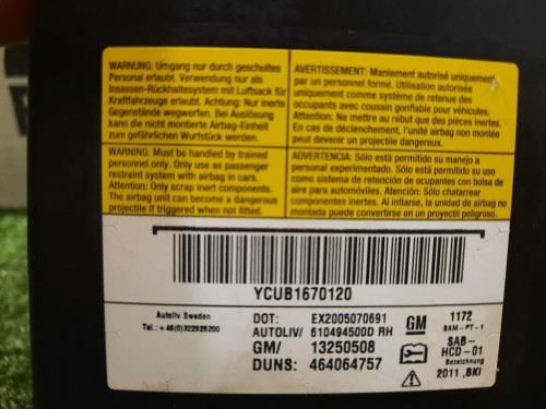 Air-bag Sedile ANT DX BHS257KA0A Mazda 3 III 2014