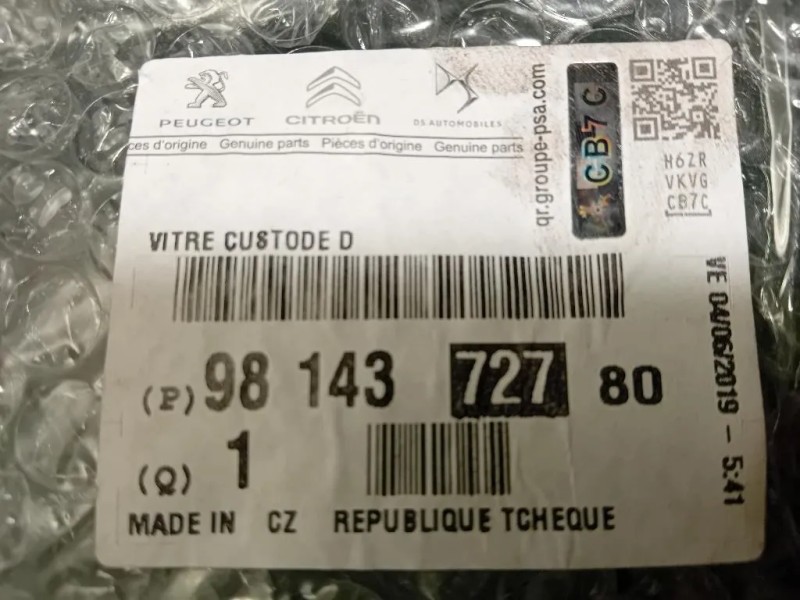 Cristallo Fisso Parafango POST DX 9814372780 Peugeot 3008 I 2013