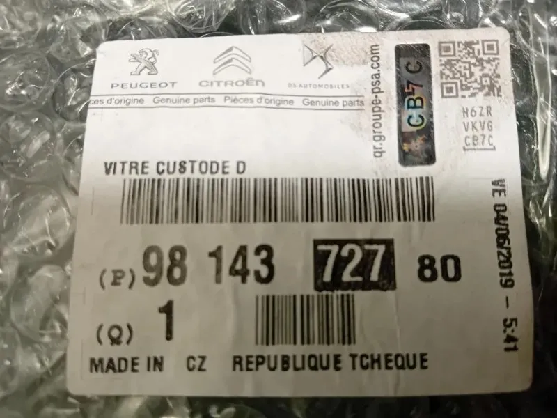 Cristallo Fisso Parafango POST DX 9814372780 Peugeot 3008 I 2013