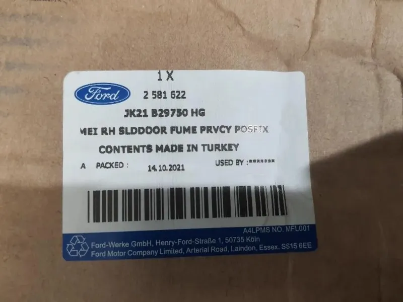 Cristallo Porta Scorrevole POST DX 2581622 JK21 B29750 H Ford Transit Custom I 2013