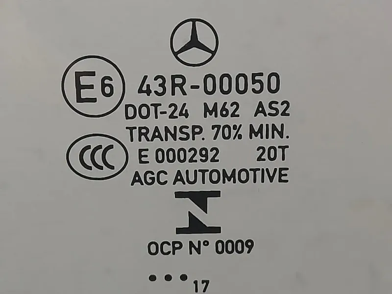 Cristallo Scendente Porta ANT DX 43R00050 Mercedes Classe E C207 Coupé 2010