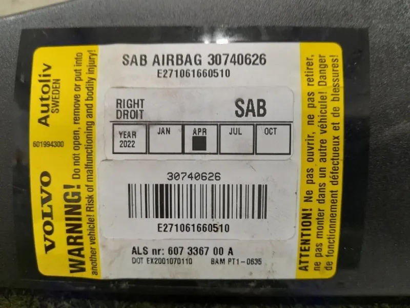 Air-bag Sedile ANT DX 30740626 Volvo V50 2004