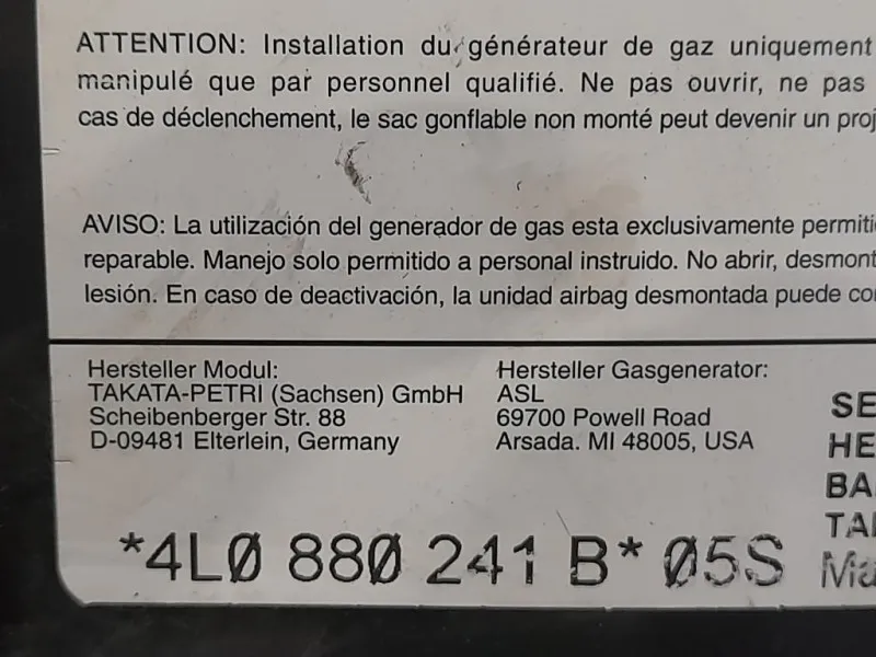 Air-bag Sedile ANT SX 4L0880241B Audi Q7 4LB 2009