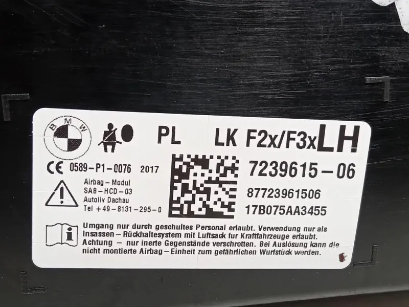 Air-bag Sedile ANT SX 7239615-06 Bmw Serie 1 F20 Berlina 2015