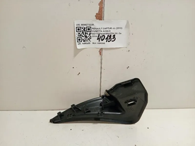 Cunetta Acqua Sottoparabrezza DX 668627223R Renault Captur I 2013
