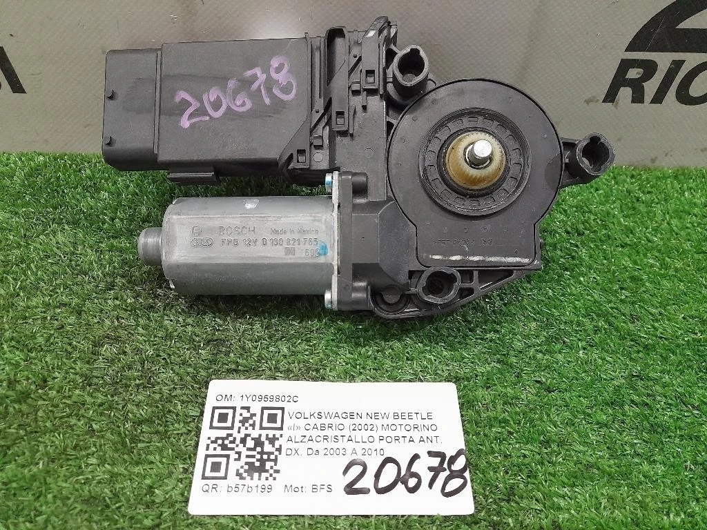 Motorino Alzacristallo Porta ANT DX 1Y0959802C Volkswagen NEW Beetle I Cabrio 2002
