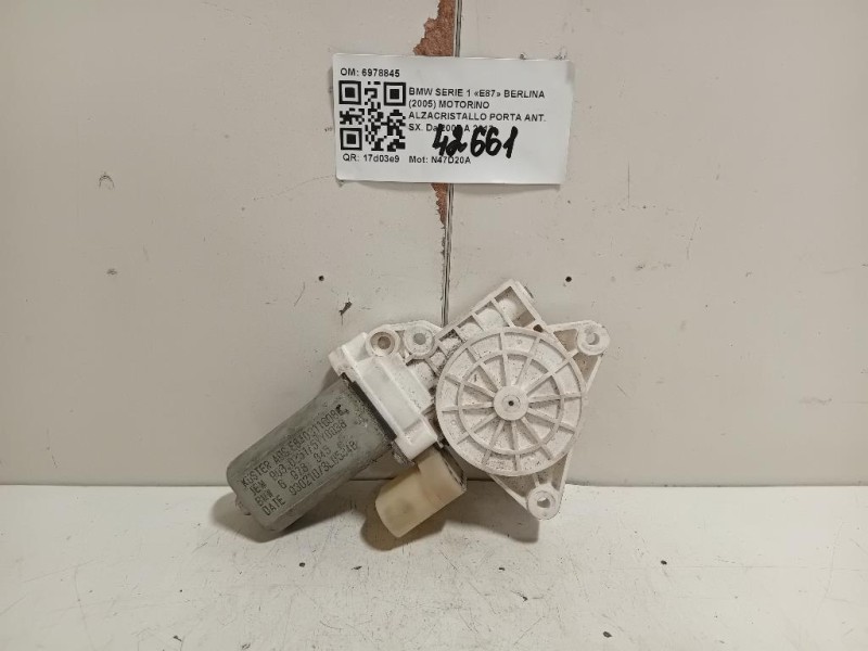 Motorino Alzacristallo Porta ANT SX 6978845 Bmw Serie 1 E87 Berlina 2005