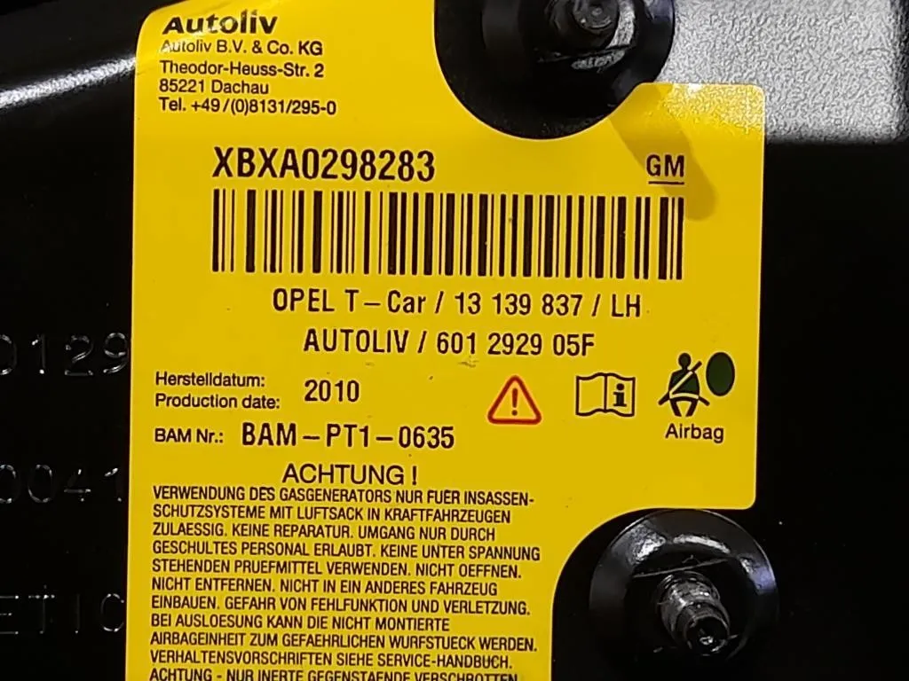 Air-bag Sedile ANT SX 13139837 Opel Astra H SW 2005