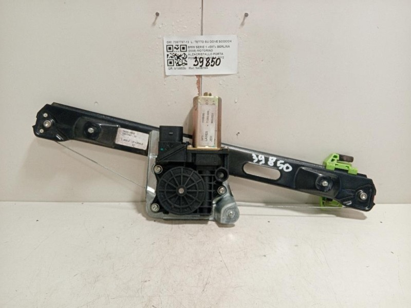 Motorino Alzacristallo Porta POST SX 7067797-13 Bmw Serie 1 E87 Berlina 2005