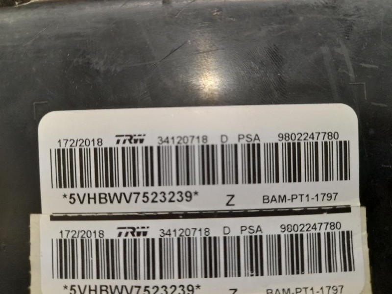 Air-bag Sedile ANT SX 9802247780 Peugeot 208 I 2015