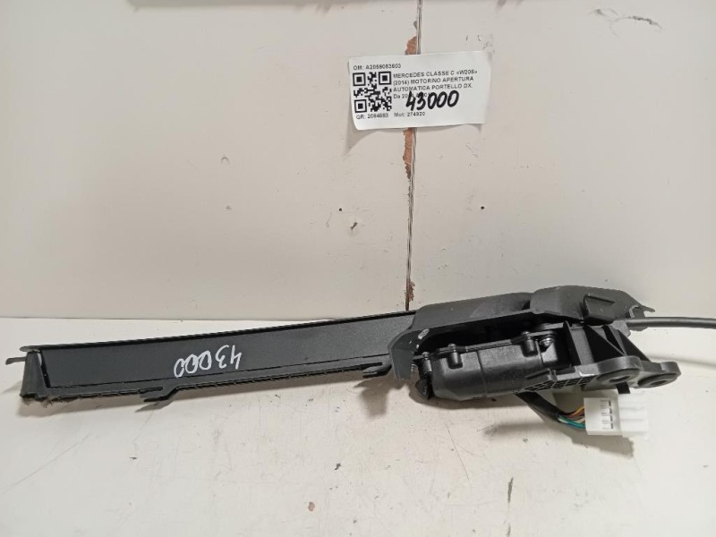 Motorino Apertura Automatica Portello DX A2059063603 Mercedes Classe C W205 2014