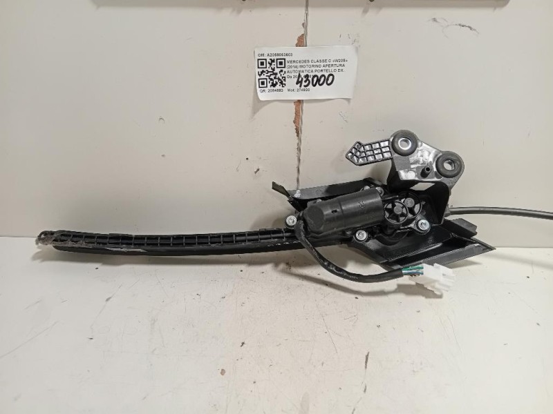 Motorino Apertura Automatica Portello DX A2059063603 Mercedes Classe C W205 2014