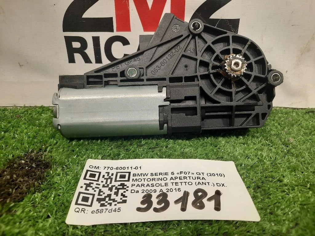Motorino Apertura Parasole Tetto ANT DX 770-60011-01 Bmw Serie 5 F07 GT 2010