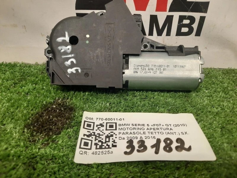 Motorino Apertura Parasole Tetto ANT SX 770-60011-01 Bmw Serie 5 F07 GT 2010