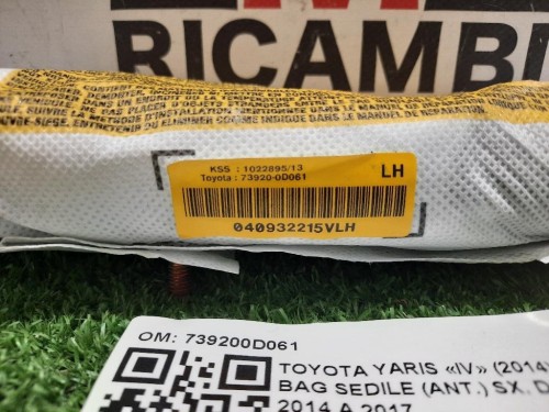 Air-bag Sedile ANT SX 985H13501R Renault Kadjar 2015