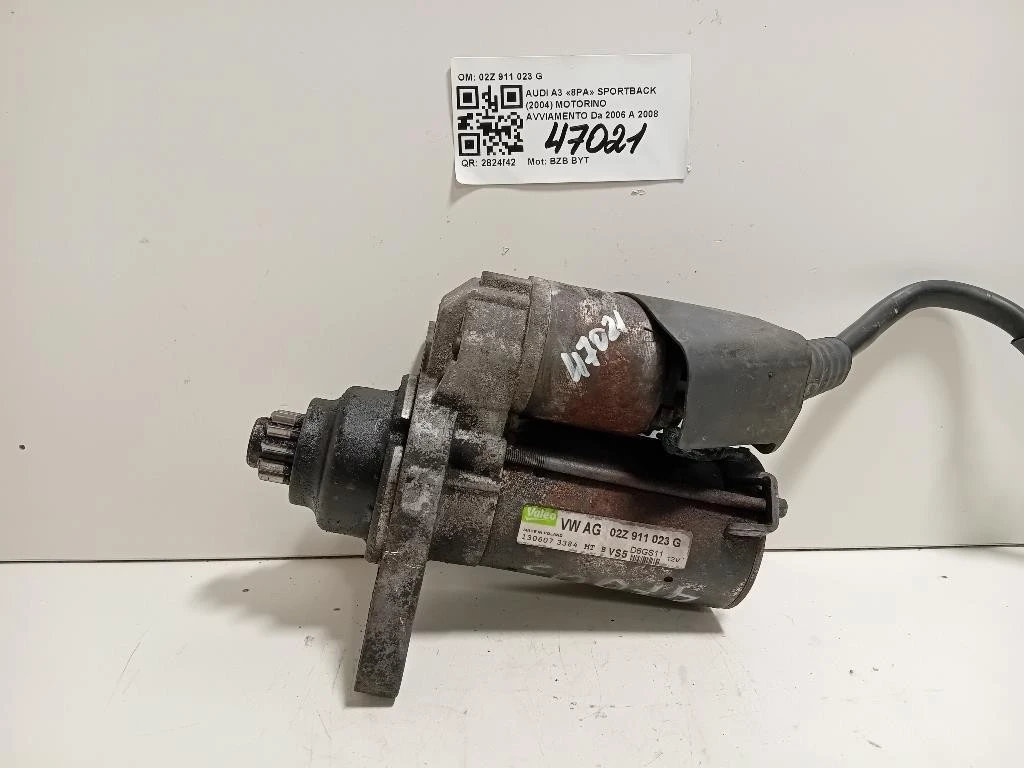Motorino Avviamento 02Z 911 023 G Audi A3 8PA Sportback 2004
