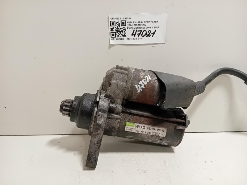 Motorino Avviamento 02Z 911 023 G Audi A3 8PA Sportback 2004
