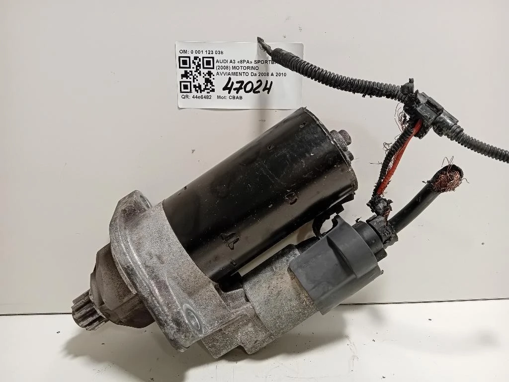 Motorino Avviamento 0 001 123 038 Audi A3 8PA Sportback 2008