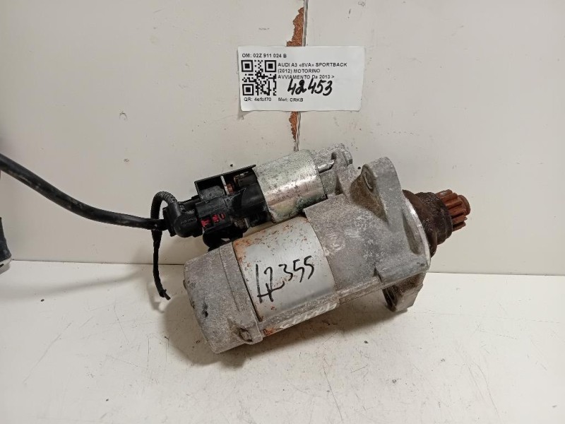 Motorino Avviamento 02Z 911 024 B Audi A3 8VA Sportback 2012