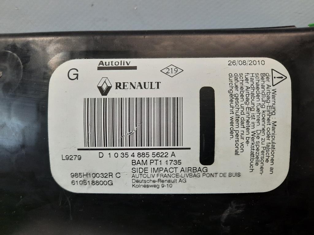 Air-bag Sedile ANT SX 985H10032R Renault Mégane III SW 2009