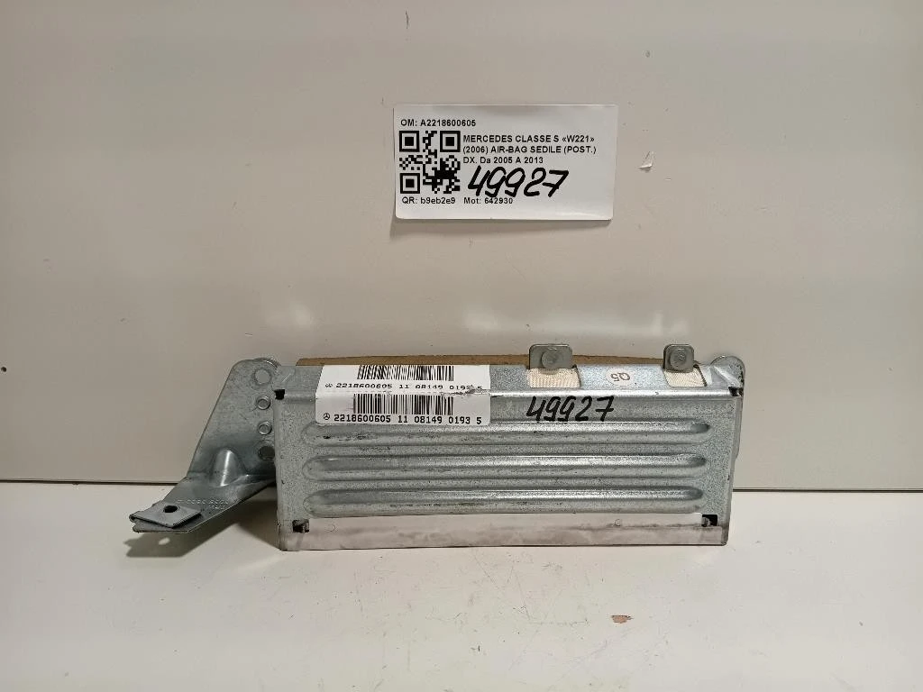 Air-bag Sedile POST DX A2218600605 Mercedes Classe S W221 2006