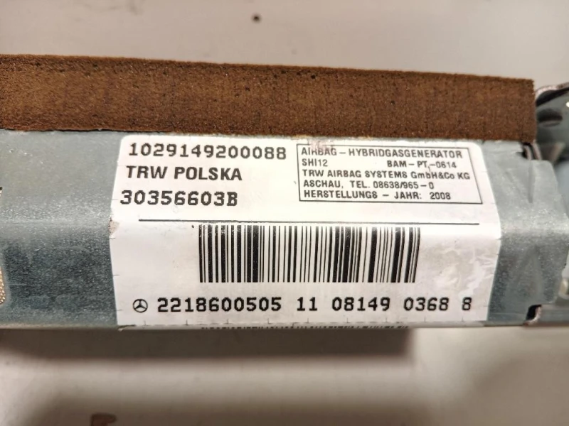 Air-bag Sedile POST SX A2218600505 Mercedes Classe S W221 2006