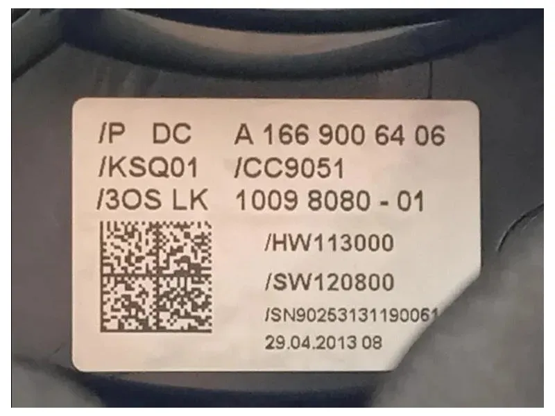 Devioguida Completo A166 900 64 06 DEVIO CONTATTO SPIRALATO Mercedes Classe ML W166 2012