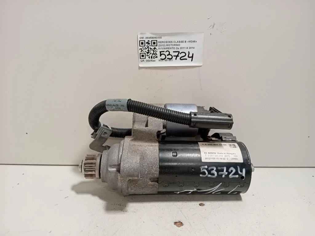 Motorino Avviamento A6459060300 Mercedes Classe B W246 2012
