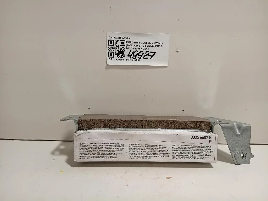 Air-bag Sedile POST DX A2218600605 Mercedes Classe S W221 2006