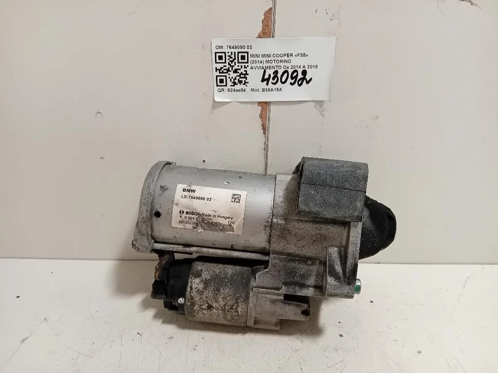 Motorino Avviamento 7649090 03 Mini MINI Cooper F55 2014